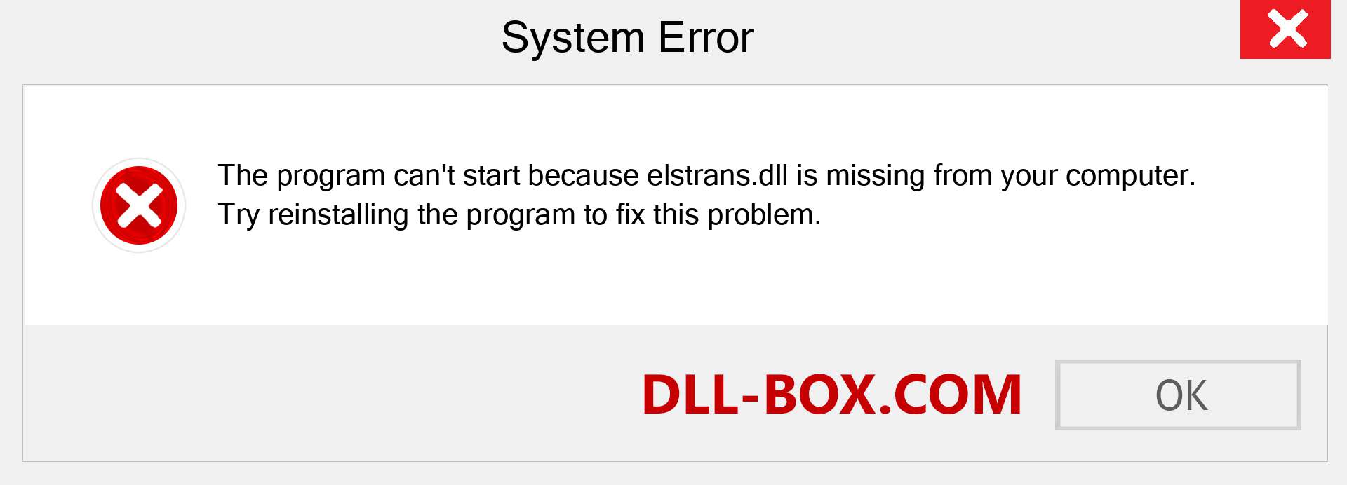  elstrans.dll file is missing?. Download for Windows 7, 8, 10 - Fix  elstrans dll Missing Error on Windows, photos, images